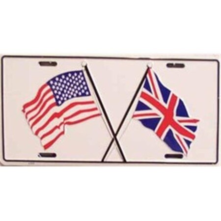 United States / Britain Crossed Flags License Plate